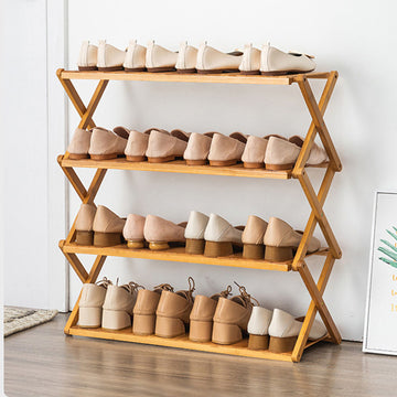 TD® Étagère à chaussures pliante multicouche simple  étagère économique domestique, armoire à chaussures en bambou sans installation